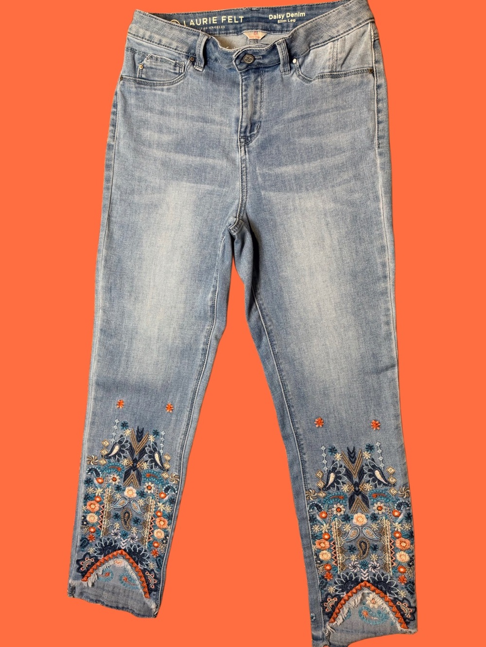Laurie Felt Light Wash Embroidered Women’s Jeans